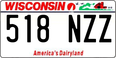 WI license plate 518NZZ