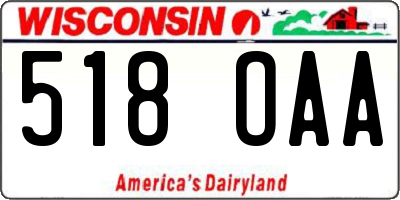 WI license plate 518OAA