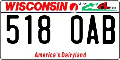 WI license plate 518OAB