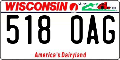 WI license plate 518OAG