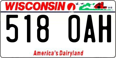 WI license plate 518OAH