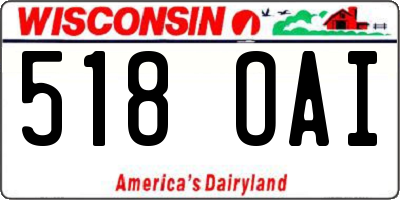 WI license plate 518OAI