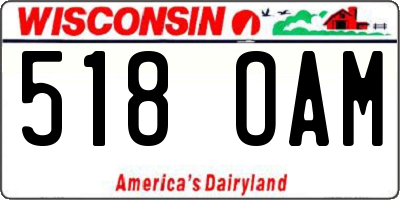WI license plate 518OAM