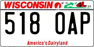 WI license plate 518OAP