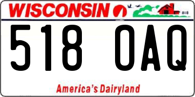 WI license plate 518OAQ