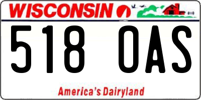WI license plate 518OAS