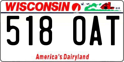 WI license plate 518OAT