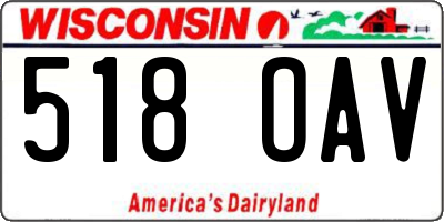 WI license plate 518OAV