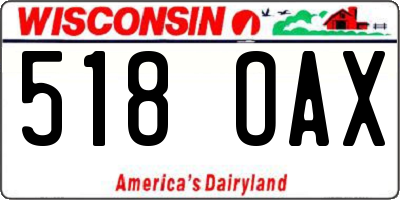 WI license plate 518OAX