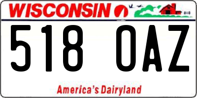 WI license plate 518OAZ