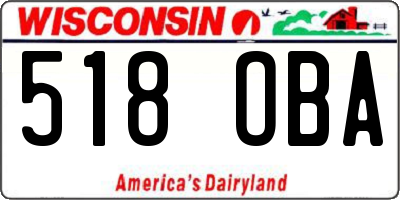 WI license plate 518OBA