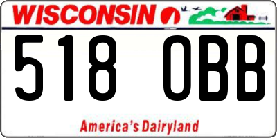 WI license plate 518OBB