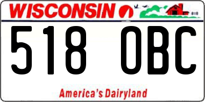 WI license plate 518OBC
