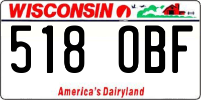 WI license plate 518OBF