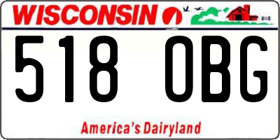 WI license plate 518OBG