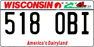 WI license plate 518OBI