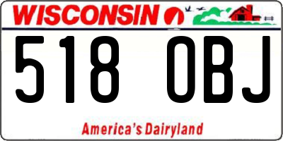WI license plate 518OBJ