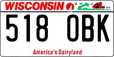 WI license plate 518OBK