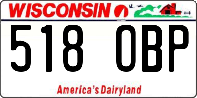 WI license plate 518OBP