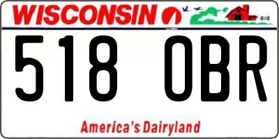 WI license plate 518OBR