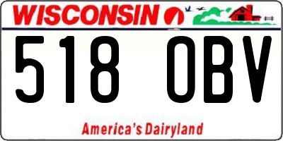 WI license plate 518OBV