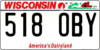 WI license plate 518OBY