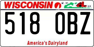 WI license plate 518OBZ