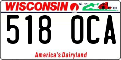 WI license plate 518OCA