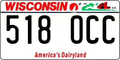 WI license plate 518OCC