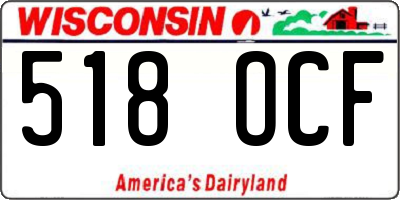WI license plate 518OCF