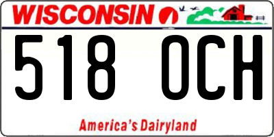 WI license plate 518OCH