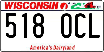 WI license plate 518OCL