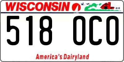 WI license plate 518OCO
