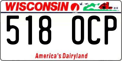 WI license plate 518OCP