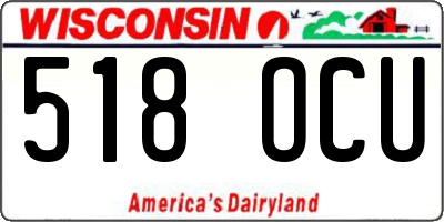 WI license plate 518OCU