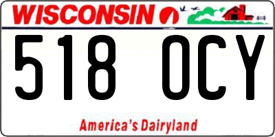 WI license plate 518OCY