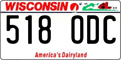 WI license plate 518ODC