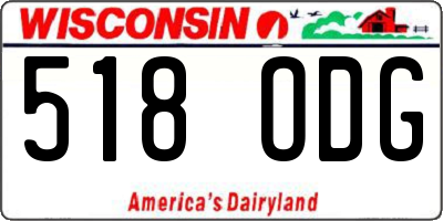 WI license plate 518ODG