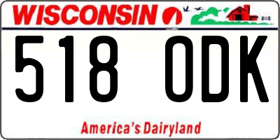 WI license plate 518ODK