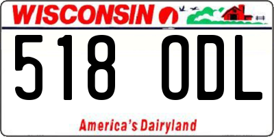 WI license plate 518ODL