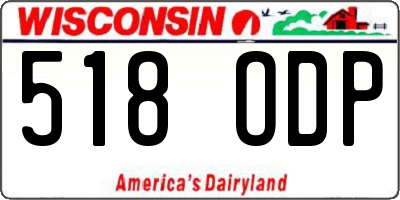 WI license plate 518ODP