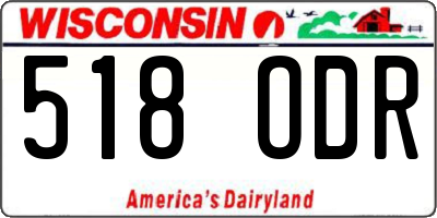 WI license plate 518ODR