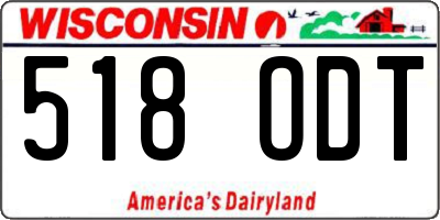 WI license plate 518ODT