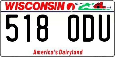 WI license plate 518ODU