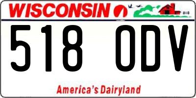 WI license plate 518ODV