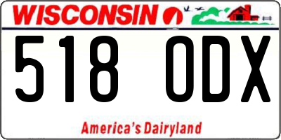 WI license plate 518ODX