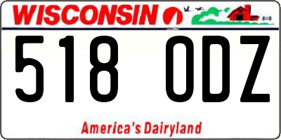 WI license plate 518ODZ
