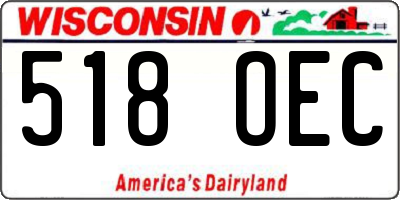 WI license plate 518OEC