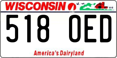 WI license plate 518OED