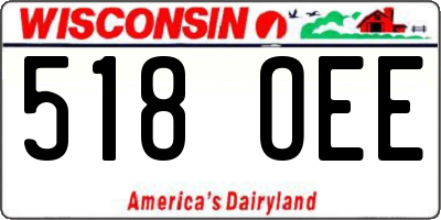 WI license plate 518OEE